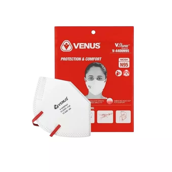Venus V-4400 NIOSH Certified N95 Respirator Face Mask in White Color