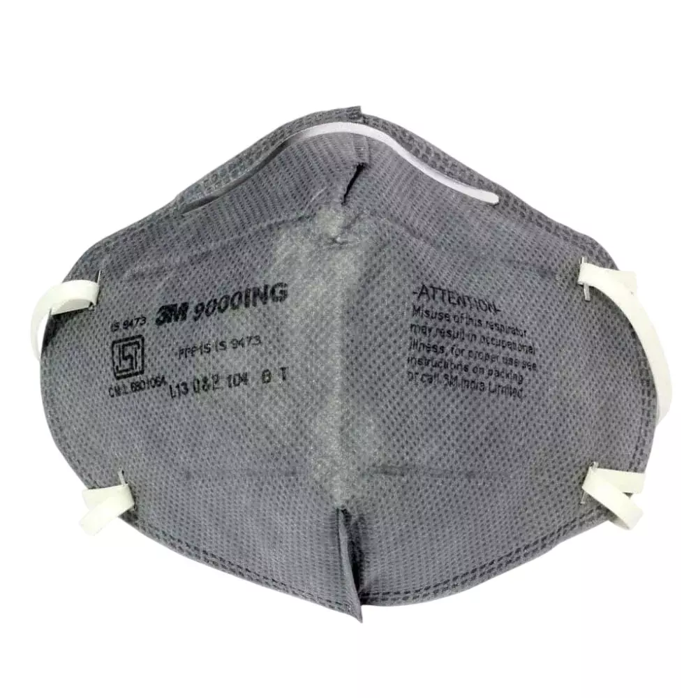 3M Universal Fit Nose Mask Cup-Shaped Free Size Grey for Dust Pollution Protection Use, 9000 ING