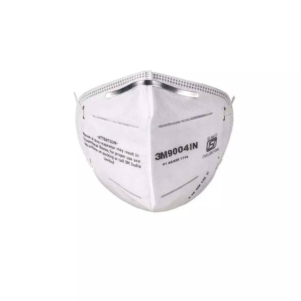 3M Universal Fit Nose Mask Cup-Shaped Free Size White for Dust Pollution Protection Use, 9004 IN (Pack of 35 Pcs)