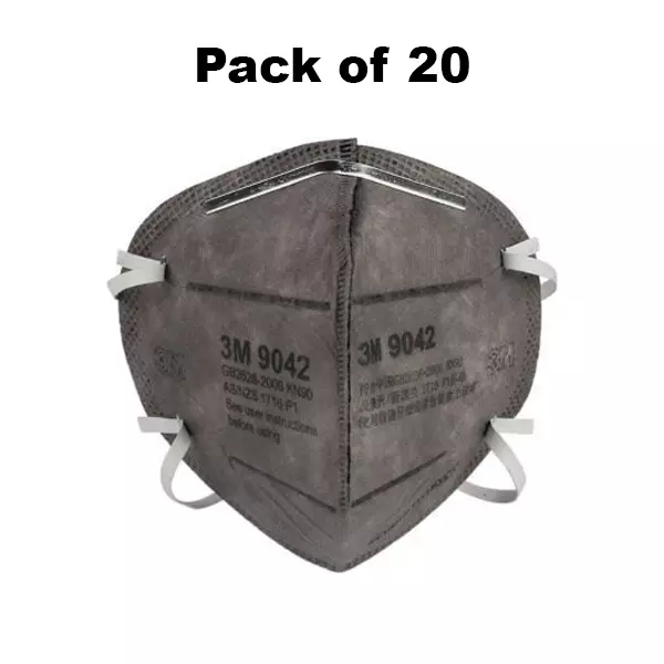 3M Universal Fit Nose Mask Cup-Shaped Small Size Grey Non-Woven for Dust Pollution Protection Use, 9042 (Pack of 20 Pcs)