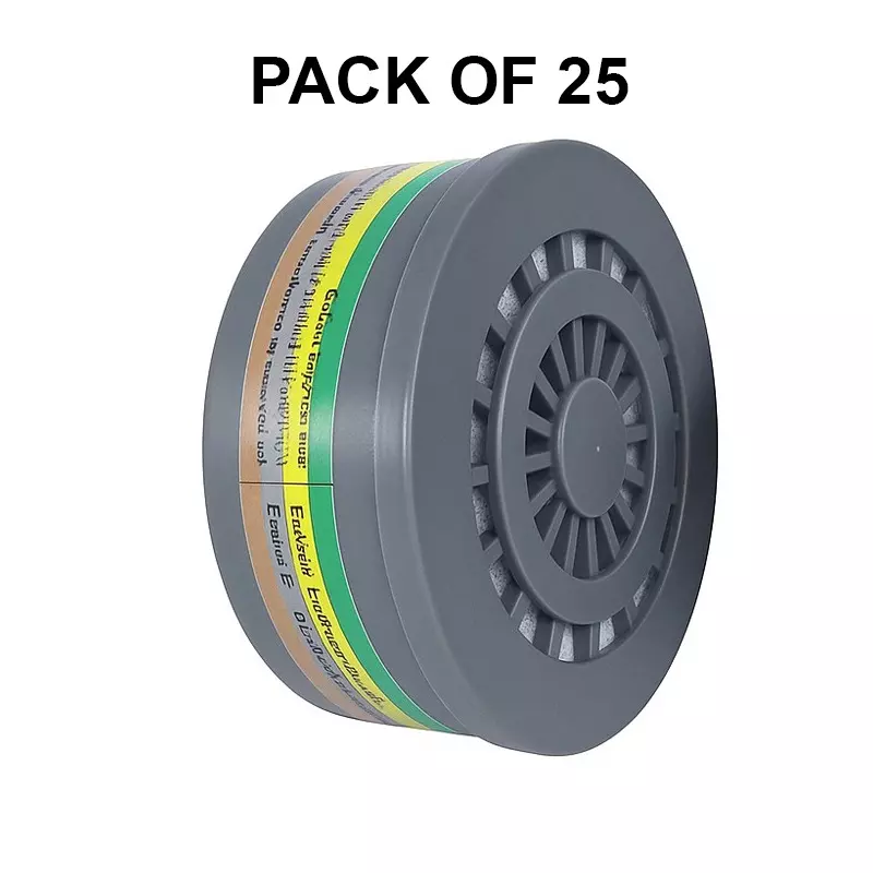 Venus OV Cartridge Grey Threaded Cartridge Design for V-500 Half Mask Use, V-7500 (Pack of 25 Pcs)