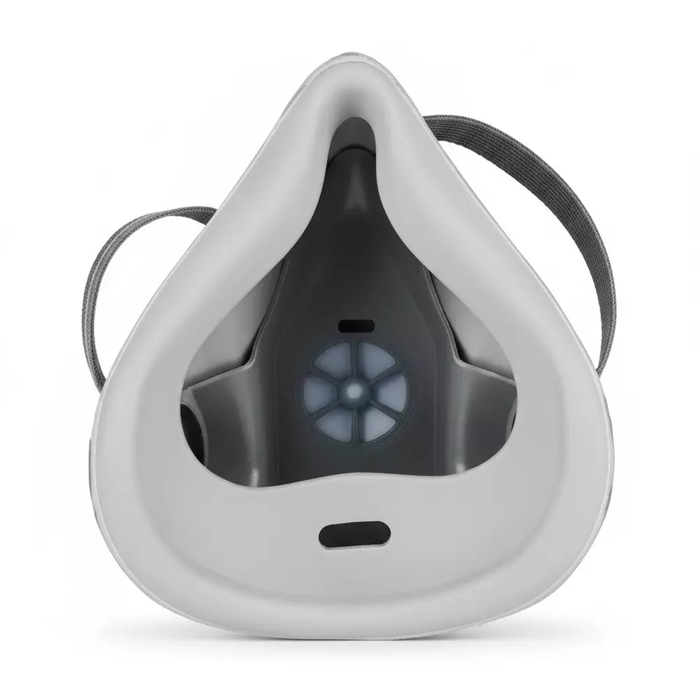 The Mask Lab Half Face Gas Mask Without Air Filters TPE & Silica gel Head Loop Grey for Industrial Safety & Medical Purpose, TML-710 1 Pc
