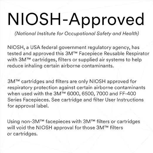 3M Full Facepiece Reusable Respirator Small Size Black Silicone for Fighting & Rescue Operations Use, 6700 (Pack of 1 Pcs)