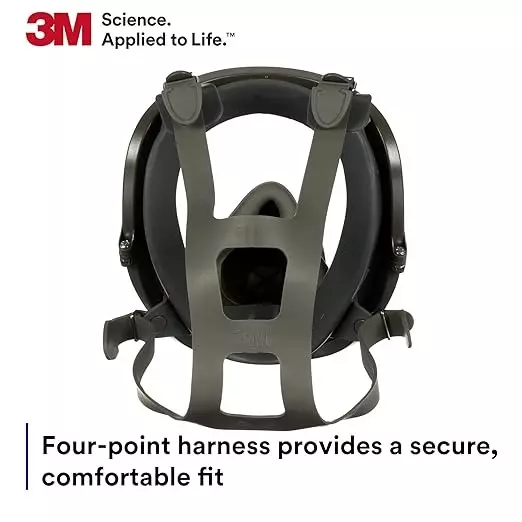 3M Full Facepiece Reusable Respirator Small Size Black Silicone for Fighting & Rescue Operations Use, 6700 (Pack of 1 Pcs)