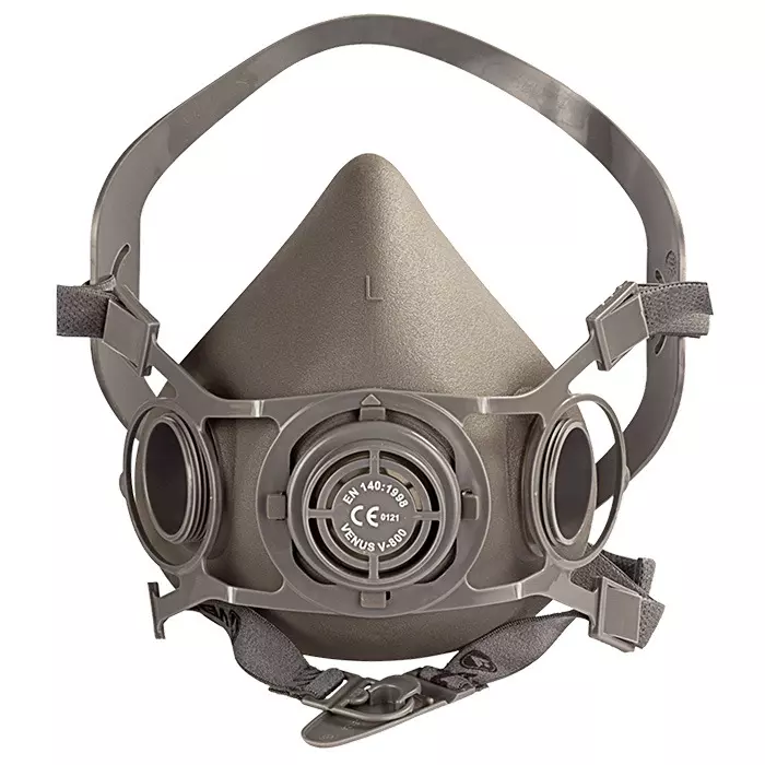 Venus N95 Half Nose Safety Face Mask without Cartridge Grey for Ships & Sewage Use, V-800 (Pack of 20 Pcs)