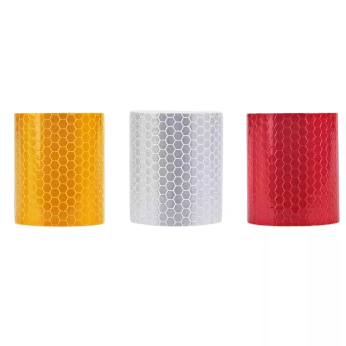 GENERIC 2 inch ( 50.8 mm) Size High Intensity Warning Reflective Tape 2 m Length Each Red, Yellow, White (Pack of 3)