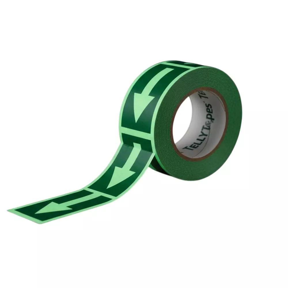 Telly Tapes Directional Arrow Safety Tape 50 mm × 10 m Size, TT-GID-D-10L