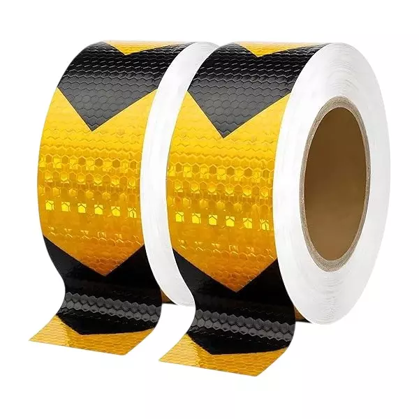 GENERIC High Intensity Warning Reflective Tape Yellow and Black 2 m Length