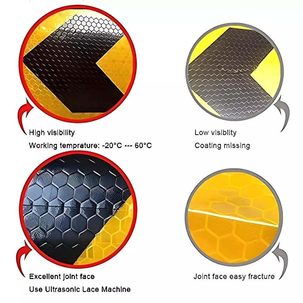 GENERIC High Intensity Warning Reflective Tape Yellow and Black 2 m Length