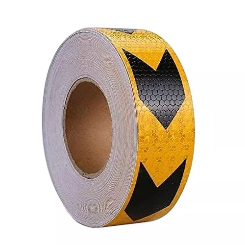GENERIC High Intensity Warning Reflective Tape Yellow and Black 5 m Length