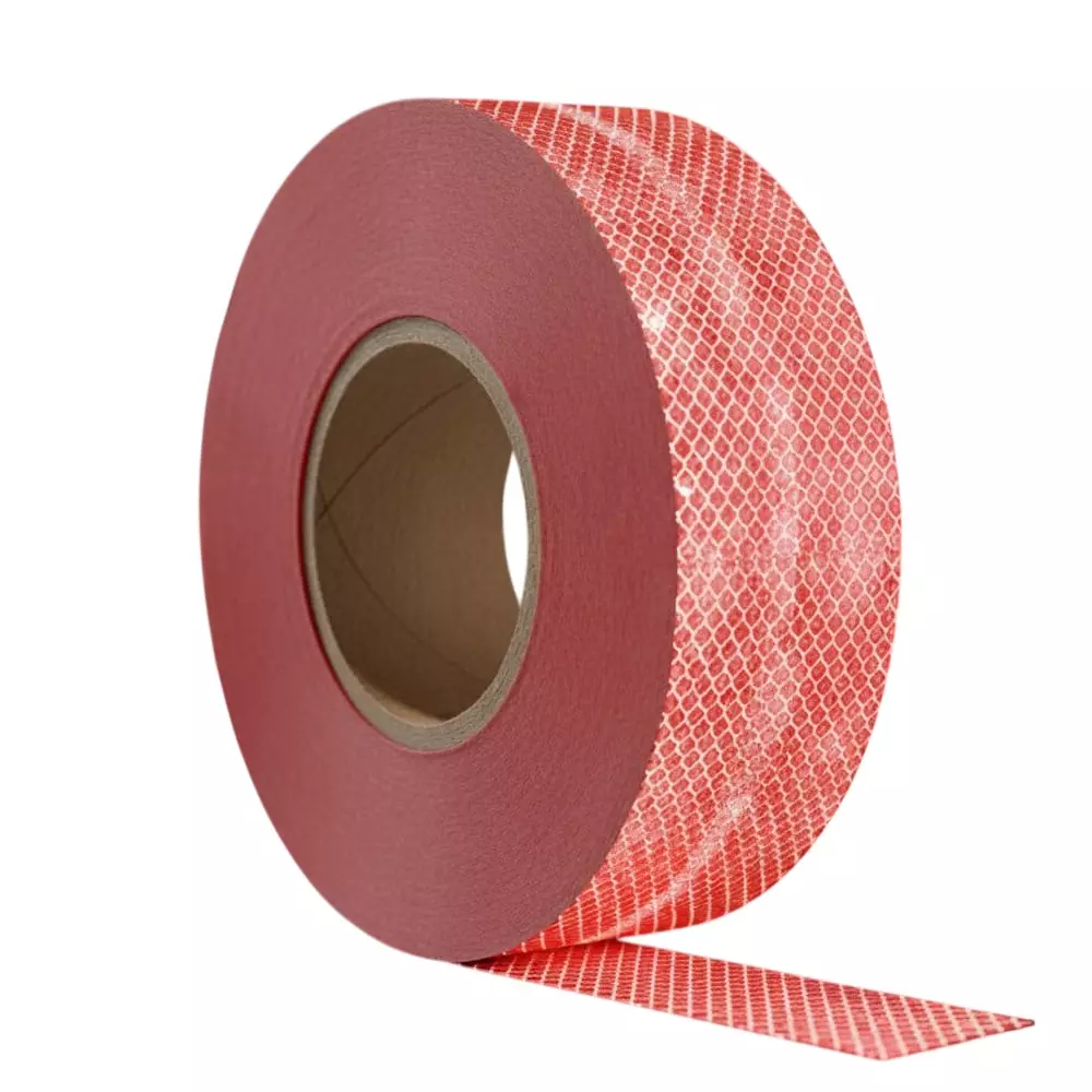 Dalbir High Intensity Prismatic Reflective Tape 2 Inch (50 mm) Width 50 m Length Red for Road & Vehicle Safety Use