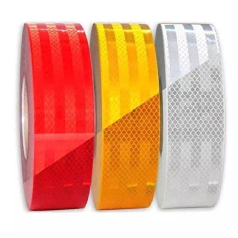 Bombay MS High Intensity Reflective Radium Tape Water Proof Red, White & Yellow 50.8 mm (2 inch) Width 2 m Length (Pack of 3 Pcs)