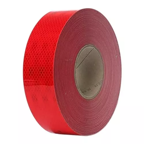 ANGELSAFE Reflective Tape Made of Micro-Prismatic Film Red Color 50 m Length and 2 inch (50.8 mm) Width (Pack of 5 Roll)