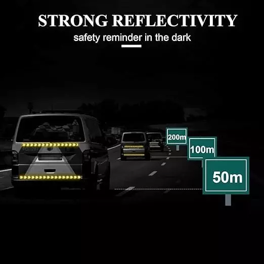 GENERIC High Intensity Warning Reflective Tape Yellow and Black 10 m Length