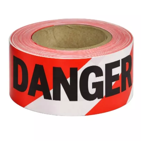 Warnmat Danger Warning Safety Caution Barricade Tape 100 m Length, Red & White Color for Construction Sites