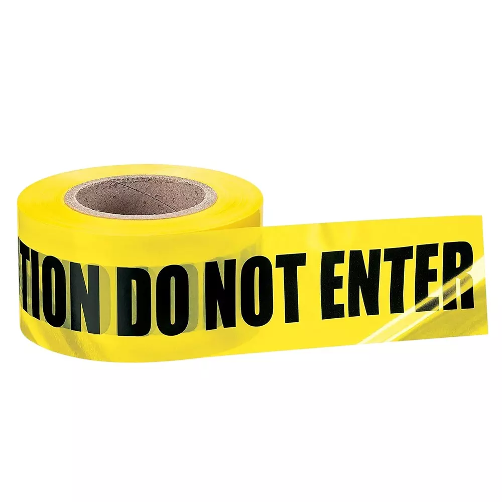 Warnmat Caution Do Not Enter Warning Barricade Tape 60 m Length, Yellow Color for Crime Scene, Construction Sites (Pack of 10)