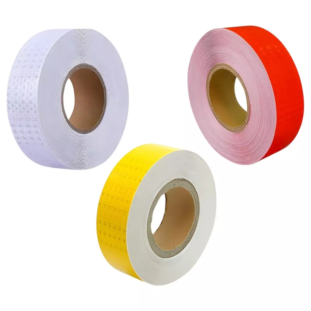 GENERIC Radium Reflective Warning Tape Kit Yellow, White, Red 25 m PVC for Construction & Road Side, Industrial Area