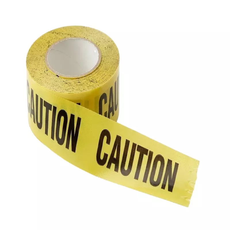 Warnmat Caution Printed Barricade Tape 100 m Length, Yellow Color for Construction Sites, Restricted Area