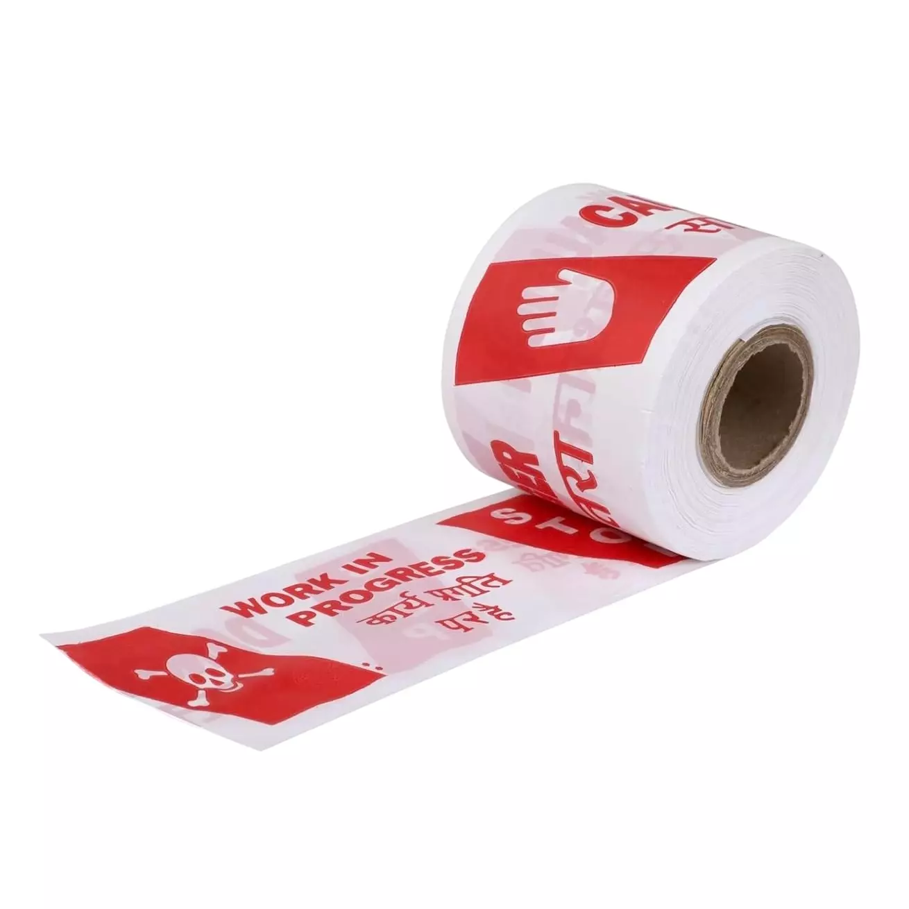 CHANDOK Caution Barricade Tape White & Red 75 mm x 100 m