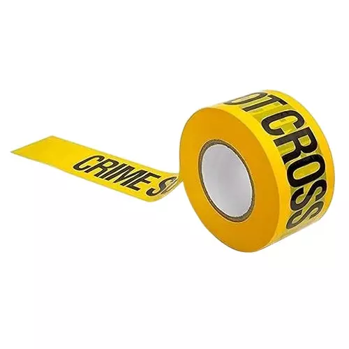 Warnmat Crime Scene Do Not Cross Warning Barricade Tape 100 m Length, Yellow Color for Crime Scene, Construction Sites