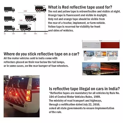 GENERIC 2 inch (50.8 mm) High Intensity Warning Reflective Tape Red 5 m Length