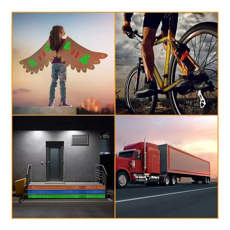 GlowTail High Intensity Warning Reflective Radium Tape Sticker 50.8 mm (2 Inch) x 0.6 m Red, White & Yellow (Pack of 3)