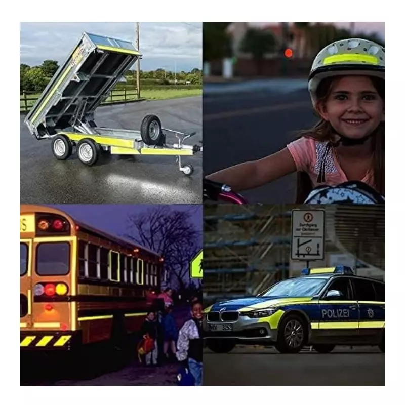 GlowTail High Intensity Warning Reflective Radium Tape Sticker 50.8 mm (2 Inch) x 0.6 m Red, White & Yellow (Pack of 3)