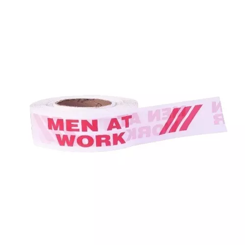 Shopking Safety Warning/Caution Tape Men At Work Printed Polyethylene Length 200 m, V4You102 (Pack of 20 Pcs)