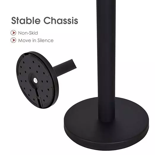 Darit 2 Pcs Crowd Control Stanchion Pole Heavy Duty Construction Powder Coated Finish with 2 m Retractable Belt Black Color, ESM-13-BLACK
