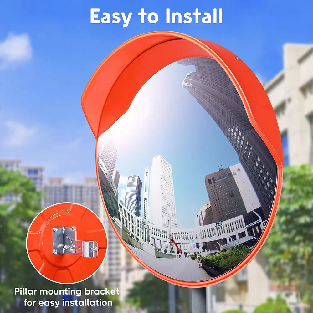 H2 Convex Mirror 80 cm (32 inch) Mirror Size Wall or Pole Mount High-Quality Acrylic/Polycarbonate 3 Kg (Pack of 5)