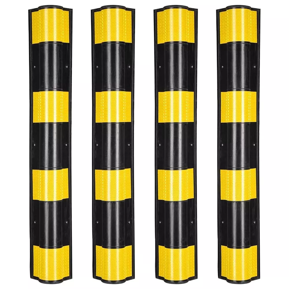 GENERIC 800 mm Parking Safety Pillar Guard with Yellow Reflective Tapes for High Visibility (Pack of 4)