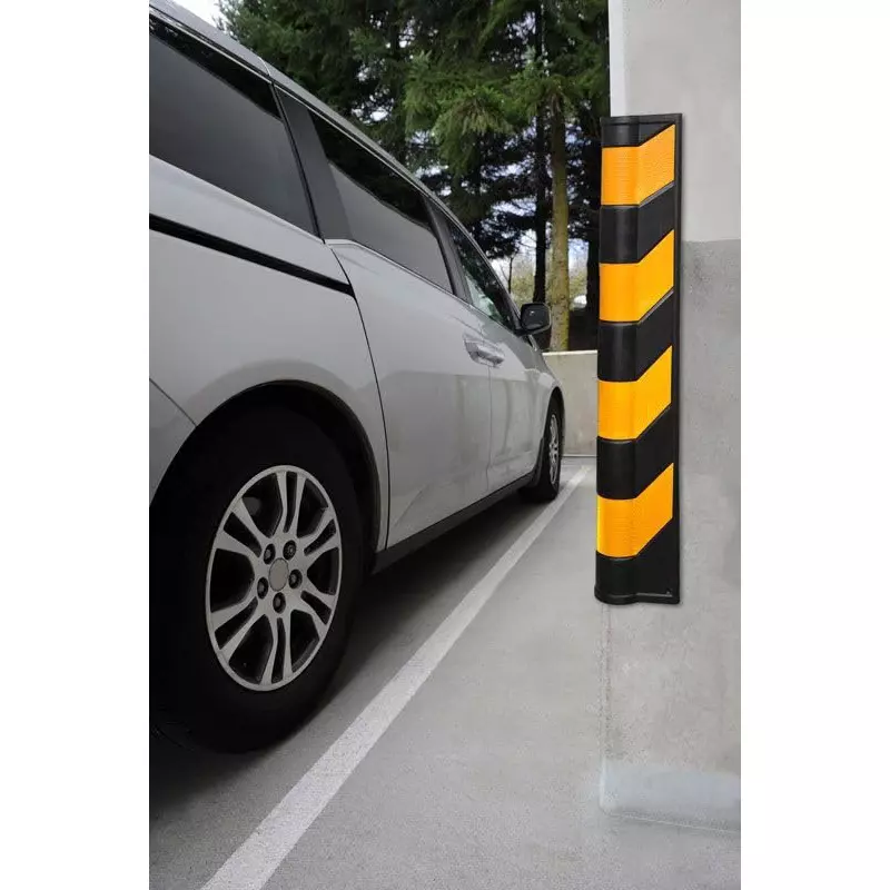 GENERIC 800 mm Parking Safety Pillar Guard with Yellow Reflective Tapes for High Visibility (Pack of 4)