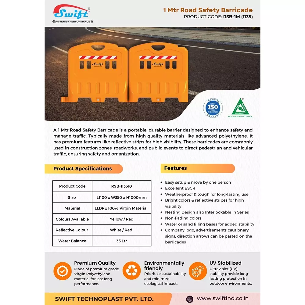 swift-technoplast-1-mtr-yellow-lldpe-road-safety-barricade-traffic-barriers-1100xw350x1000-mm-rsb-1m-1135