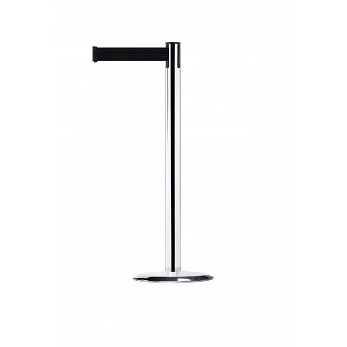 Tensator Black Silver Steel Retractable Barrier 2.3m Black Tape, 889U-1P-B9