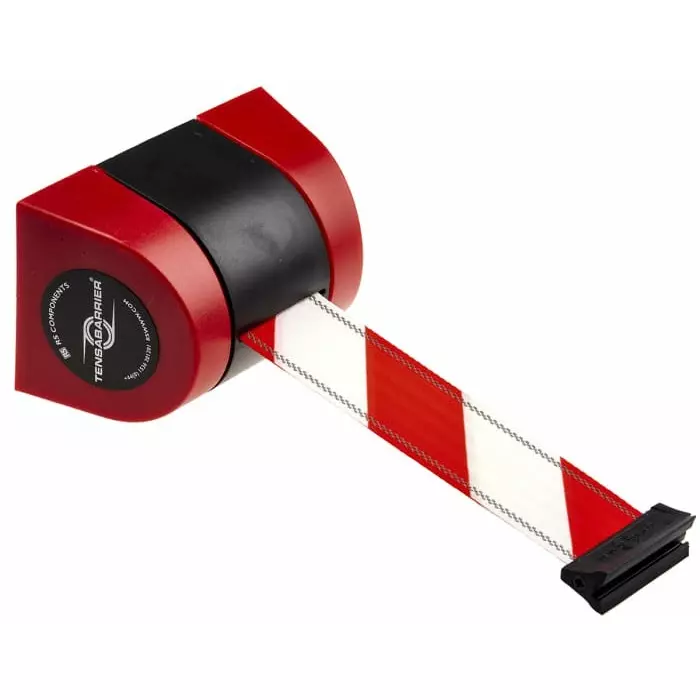 Tensator Red White Plastic Retractable Barrier 4.6m Red White Tape, 897-21-NV-D3
