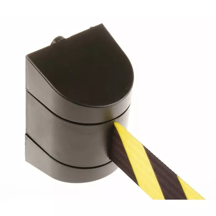 Tensator Black Yellow PET Retractable Barrier 4.6m Yellow/Black Tape, 897I-33-33-D4-WCTE