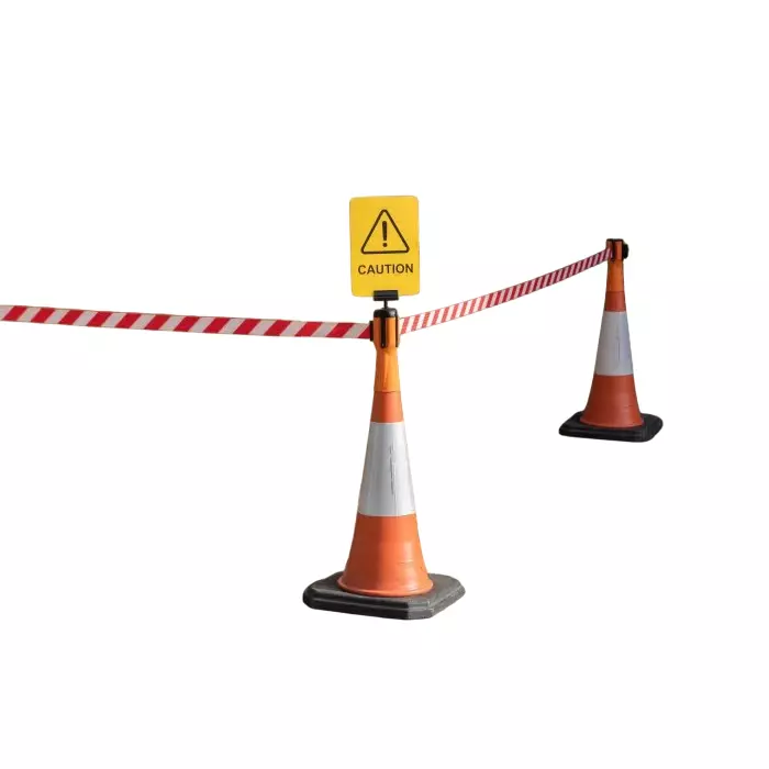 Tensator Orange PE Retractable Barrier 3.65m Red White Tape, TC114-D3-3.65