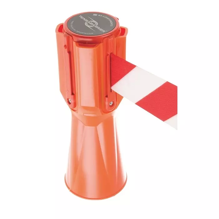Tensator Orange PE Retractable Barrier 3.65m Red White Tape, TC114-D3-3.65