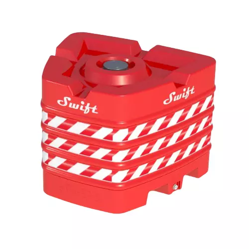 SWIFT Road Safety Bullnose Barricade Red 1200 x 1370 x 1000 mm, RSBN-121310