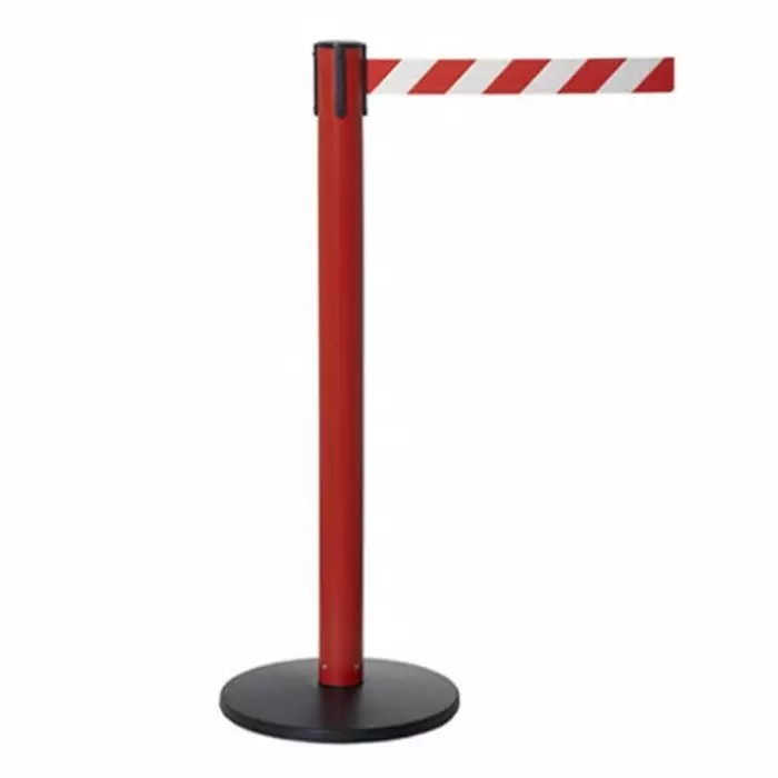 Tensator White Plastic Retractable Barrier 2.3m Red White Tape, 875T-32-D3