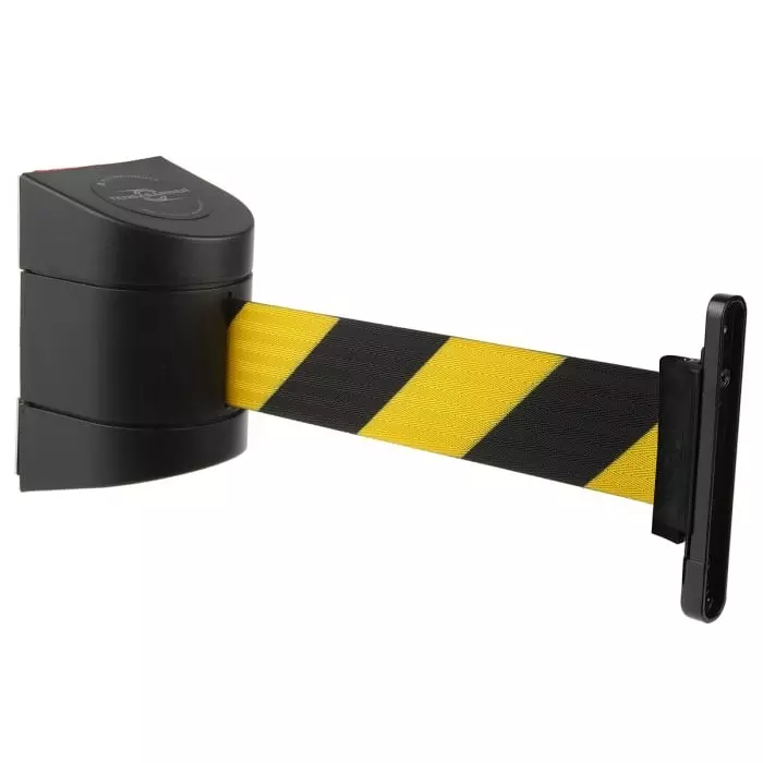 Tensator Black Yellow Plastic Retractable Barrier 4.6m Yellow/Black Tape, 897G-33-D4-GMWC