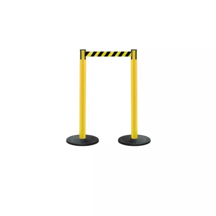 Tensator Black Yellow Plastic Retractable Barrier 2.3m Red White Tape, 875T-21-RB