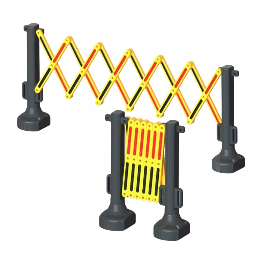 Swift Technoplast Foldable Expandable Barricade Red & Yellow Plastic & Metal 2.5 m Length, RSB-2.5EX(2580)