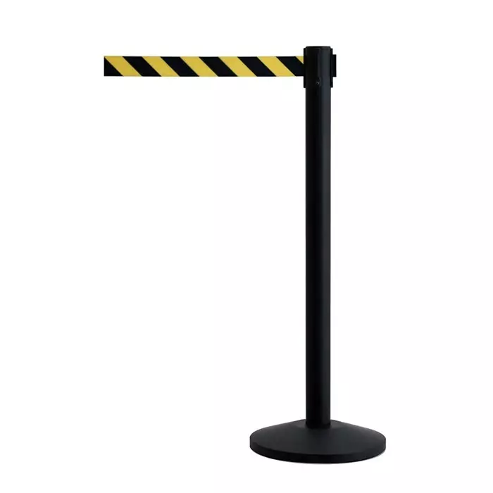 Tensator Black Yellow Steel Retractable Barrier 2.3m Yellow/Black Tape, QWYPOST-33D4