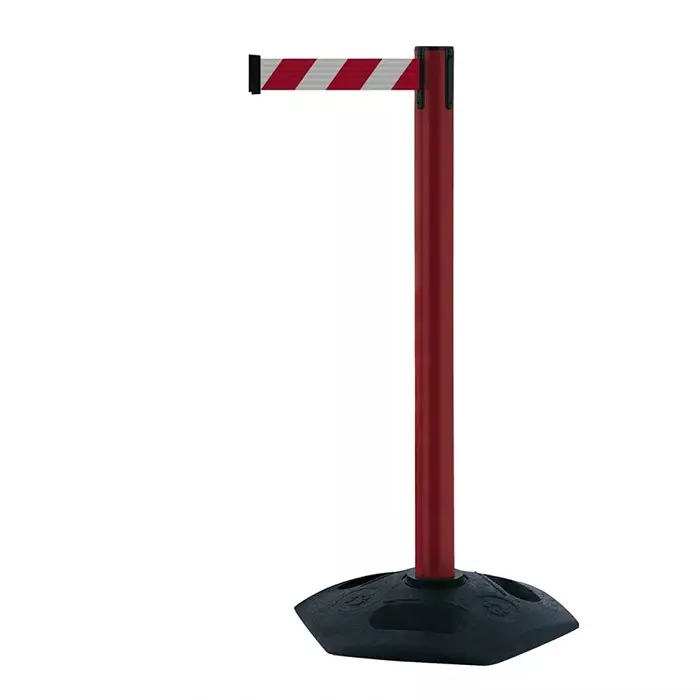 Tensator Red White Plastic Rubber Retractable Barrier 3.65m Red White Tape, 886T-21-D3