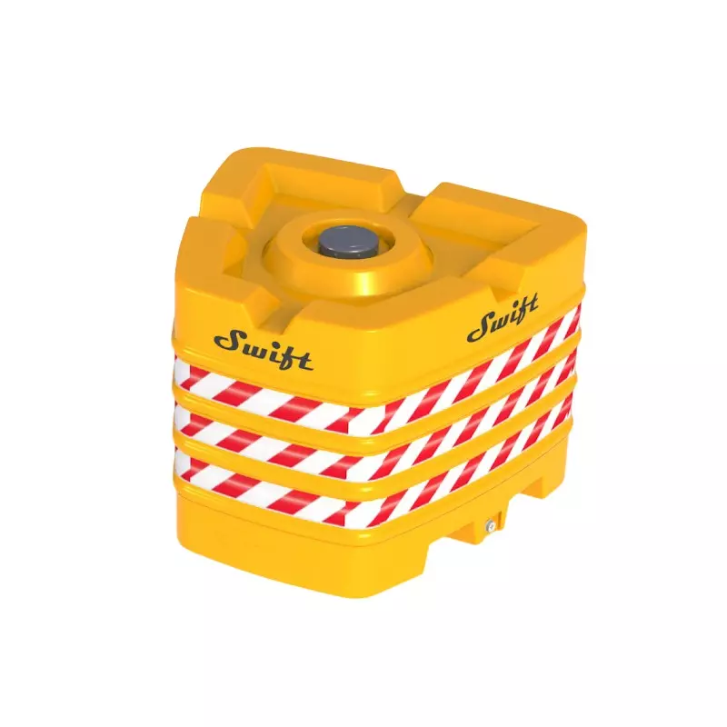 SWIFT Road Safety Bullnose Barricade Yellow 1200 x 1370 x 1000 mm, RSBN-121310