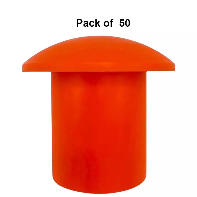 Aktion Safety Mushroom-Shaped Rebar Safety Cap High Visibility Bright Yellow Fits 20 - 32 mm Rebar (Steel Bar), AK-RC-05 PO50 (Pack of 50)