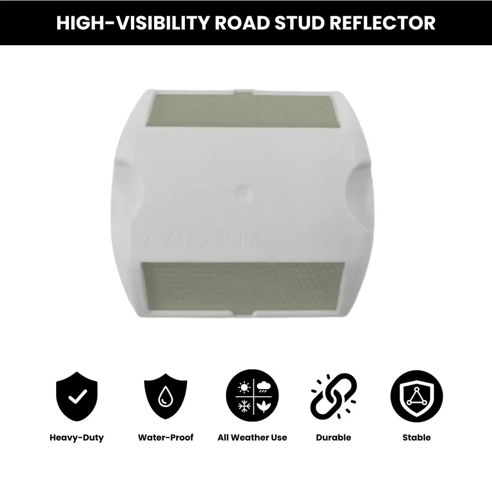 conclood-india-reflective-pavement-marker-stud-white-color-abs-body-rectangular-shape-for-speed-bumps-sidewalks-pedestrian-crossings-freeways-and-driveways-pack-of-5