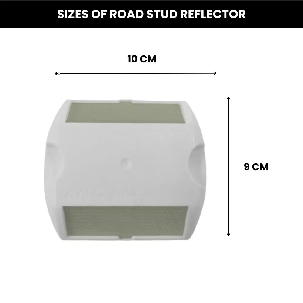 conclood-india-reflective-pavement-marker-stud-white-color-abs-body-rectangular-shape-for-speed-bumps-sidewalks-pedestrian-crossings-freeways-and-driveways-pack-of-5