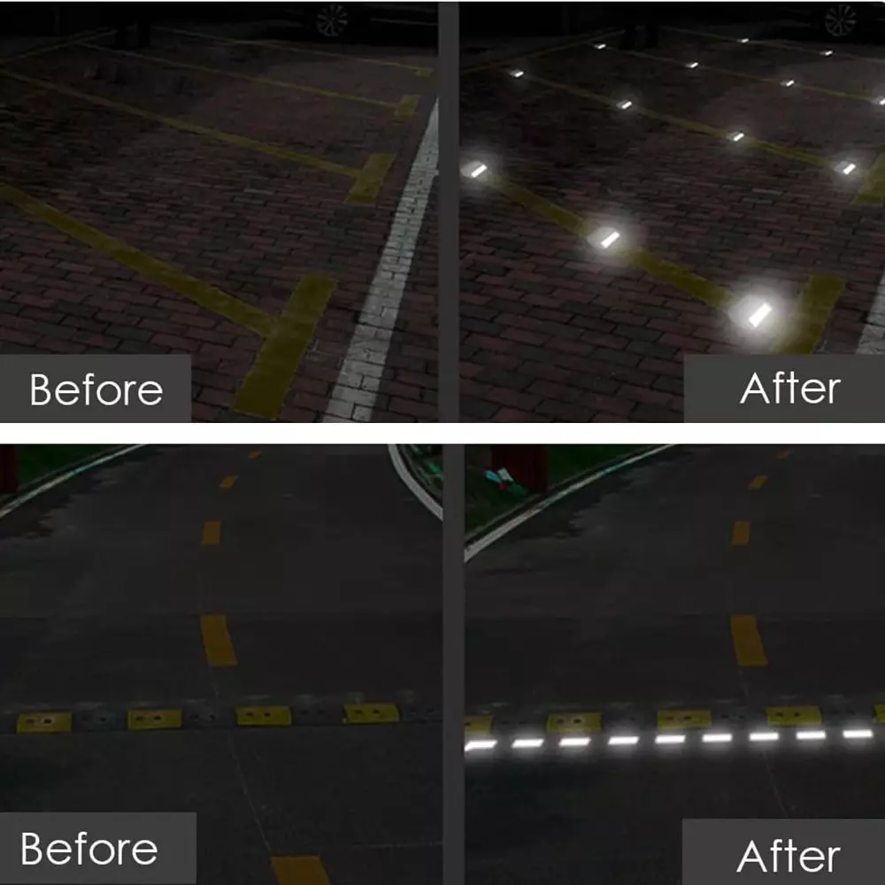 conclood-india-reflective-pavement-marker-stud-white-color-abs-body-rectangular-shape-for-speed-bumps-sidewalks-pedestrian-crossings-freeways-and-driveways-pack-of-5